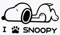 I Love Snoopy Die-Cut Vinyl Decal - Black