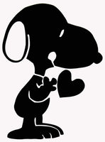 Snoopy's Heart Die-Cut Vinyl Decal - Black (Full Color)
