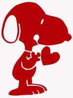 Snoopy's Heart Die-Cut Vinyl Decal - Red (Full Color)