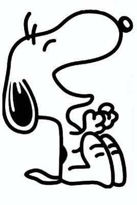 Snoopy Laughing Die - Cut Vinyl Decal - Black - snoopn4pnuts.com