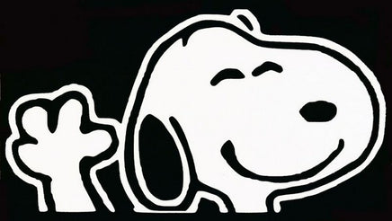 Snoopy Waving Die-Cut Vinyl Decal - White (Mini)