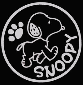 Snoopy Walking Die - Cut Vinyl Decal - Metallic Silver - snoopn4pnuts.com
