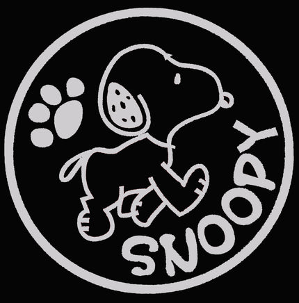 Snoopy Walking Die - Cut Vinyl Decal - Metallic Silver - snoopn4pnuts.com