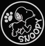 Snoopy Walking Die-Cut Vinyl Decal - Metallic Silver