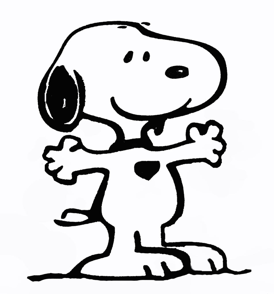 Snoopy Hug Die-Cut Vinyl Decal - Black