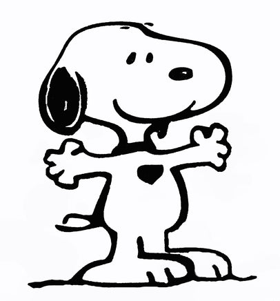 Snoopy Hug Die - Cut Vinyl Decal - Black - snoopn4pnuts.com
