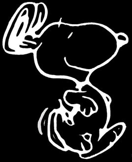 Happy Snoopy Die-Cut Vinyl Decal - White