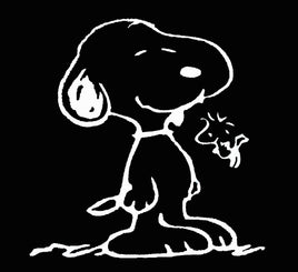 Snoopy And Woodstock Die-Cut Vinyl Decal - White
