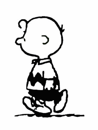 Charlie Brown Walking Die - Cut Vinyl Decal - Black - snoopn4pnuts.com