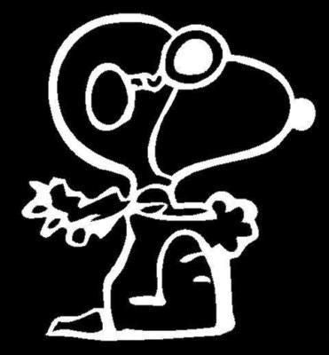 Flying Ace Snoopy Die - Cut Vinyl Decal - White - snoopn4pnuts.com