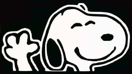 Snoopy Waving Die - Cut Vinyl Decal - White (Small) - snoopn4pnuts.com