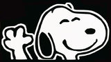 Snoopy Waving Die-Cut Vinyl Decal - White  (Small)