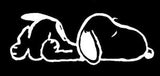 Snoopy Sleeping Die-Cut Vinyl Decal - White (5" Long)