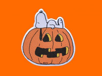 Snoopy On Jack 'O Lantern Scrapbooking Embellishment