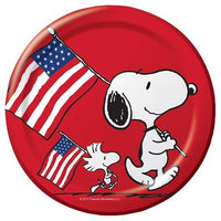 Snoopy Patriotic Party Dessert Plates (Both Colors Included) - snoopn4pnuts.com