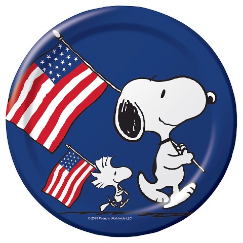 Snoopy Patriotic Party Dessert Plates | snoopn4pnuts.com