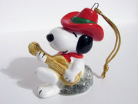 1982 Peanuts Western Series Christmas Ornament - Snoopy Cowboy Playing Guitar - snoopn4pnuts.com