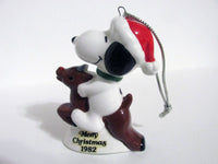 1982 Snoopy Rides Reindeer Ornament