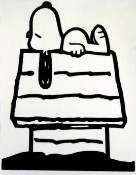 Snoopy On Doghouse Die-Cut Vinyl Decal - Black