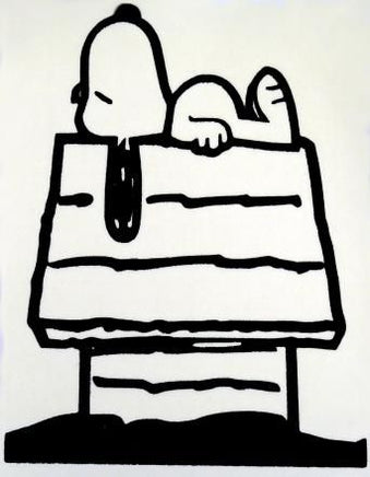 Snoopy On Doghouse Die-Cut Vinyl Decal - Black
