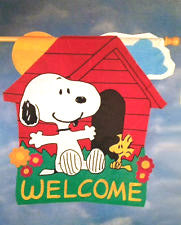 SNOOPY AND WOODSTOCK WELCOME Quilted Windsculpt