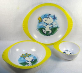 Snoopy And Woodstock Vintage 3-Piece Melamine Dish Set