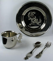 Snoopy 4-Piece Silver Plated Dinner Set