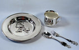 Snoopy 4-Piece Silver Plated Dinner Set