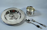 Snoopy 4-Piece Silver Plated Dinner Set (New But Near Mint)
