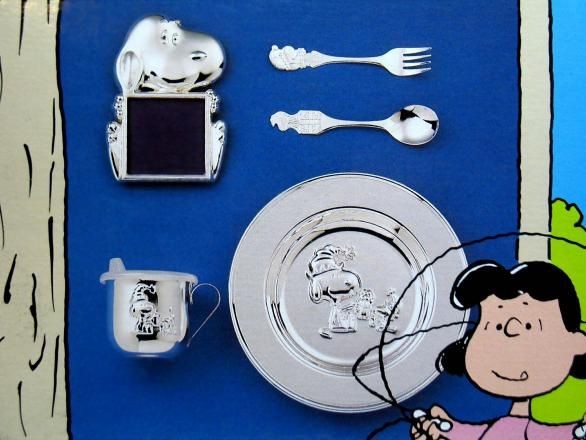 Snoopy 6-Piece Silver Plated Dinner Set + Picture Frame | snoopn4pnuts.com