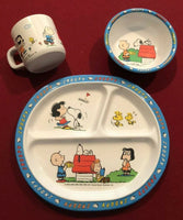 Snoopy Vintage 3-Piece Child's Melamine Dish Set