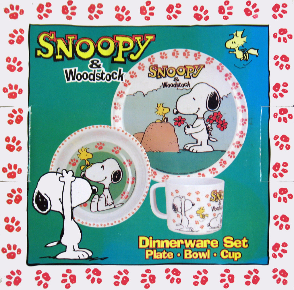 Snoopy and Woodstock 3-Piece Melamine Dish Set (NEW BUT NO BOX)
