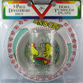 Snoopy And Woodstock 3-Piece Melamine Dish Set