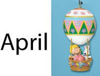 Danbury Mint Hot Air Balloon Calendar Ornament - April - snoopn4pnuts.com