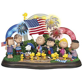 Danbury Mint Peanuts Lighted Yankee Doodle Dandy Sculpture (1 Light Not Working) - snoopn4pnuts.com