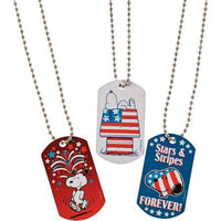 Snoopy Patriotic Metal Dog Tags