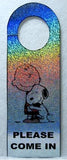 Peanuts Gang Laminated Door Hanger - Charlie Brown: "Please Come In" (Holographic!)