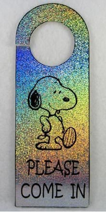 Peanuts Gang Laminated Door Hanger - Snoopy: "Please Come In" (Holographic!)