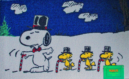 Top Hat Snoopy Holiday Door Mat - snoopn4pnuts.com