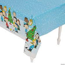 Peanuts Christmas Plastic Reusable Table Cover - snoopn4pnuts.com