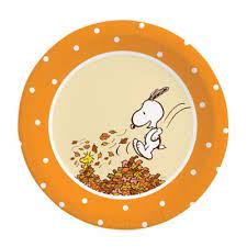 Snoopy Fall Leaves Luncheon Plates - snoopn4pnuts.com