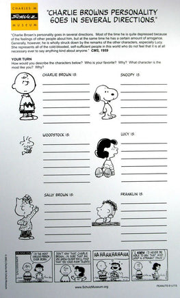 Peanuts Charles M. Schulz Museum Activity Sheet - Characters' Personalities