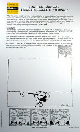 Peanuts Charles M. Schulz Museum Activity Sheet - My First Job