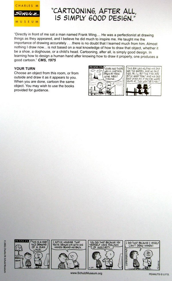 Peanuts Charles M. Schulz Museum Activity Sheet - Cartooning Is Good Design
