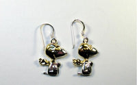 Snoopy Flying Ace 2-Tone Sterling Silver With Gold Plating Earrings