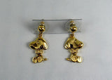 Bow Tie Snoopy Gold-Tone Post Earrings