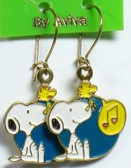 Woodstock Singing Enamel Earrings - snoopn4pnuts.com