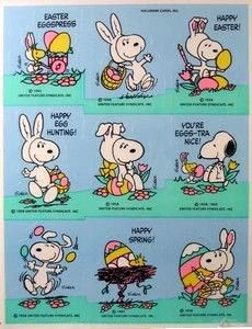 Snoopy Easter Bunny Stickers