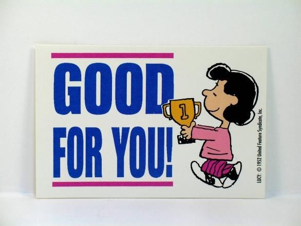 Lucy's Vintage Mini Encouragement Reward Card - "Good For You!" - REDUCED PRICE!