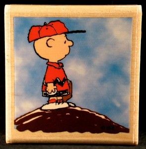 Pitcher Charlie Brown Rubber Stamp